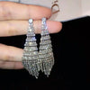 Super Flash Diamond Two-color Tassel Earrings for Women(Gold clip earings)