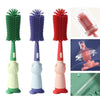 Portable 3 In 1 Food Grade Silicone Bottle Brush Set Multipurpose Baby Bottle Straw Cleaner Brush(Purple)