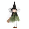 Halloween Broom Witch Doll Pendant Ghost Festival Party Props(Green)