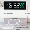 0715 Voice-activated LED Mute Date Temperature Display Electronic Clock(Black Surface Blue Light)