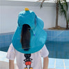 Summer Cartoon Print Big Brim Sun Hat For Children, Size: Hat Circumference 50-54cm(Lake Blue)