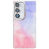 For Samsung Galaxy A15 5G Electroplated Marble Texture Phone Case(Purple Pink M14)