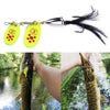 HENGJIA SP304 6.5cm 13g Feather Hook Rotating Sequin Road Lure Bait(Yellow)