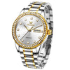 OLEVS 7003 Men Multifunctional Waterproof Mechanical Watch(Gold + White)