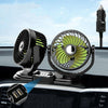 F621U Car Rotatable Turntable Silent Car Double Head Fan, Model: High Allocation 12V Cigarette Lighter