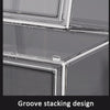 Stackable Transparent Storage Box Magnetic Suction Bookcase Handbag Display Rack, Style: Double Partition