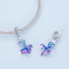 BSC684 Blue Fish DIY Pendant 925 Silver Beaded Accessories