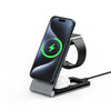 DUZZONA W22 15W 3 in 1 Foldable Magnetic Wireless Charging Stand(Grey)