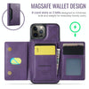 For iPhone 12 Pro Max DG.MING MAGKING-K2 Series MagSafe RFID Card Bag Detachable Phone Case(Purple)