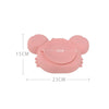 Children One-Piece Full Silicone Table Cartoon Crab Separation Plate(Pink)