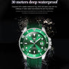 OLEVS 6650 Men Luminous Waterproof Silicone Strap Mechanical Watch(Green)