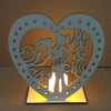2 PCS Creative Heart Shaped Wooden Decoration Romantic Wooden Sign LED Candle Light(JM01456)