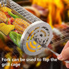 Upgrade Flip-Top Lid BBQ Cage Stainless Steel Rolling Grilling Basket, Spec: Small