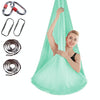 Indoor Anti-gravity Yoga Knot-free Aerial Yoga Hammock with Buckle / Extension Strap, Size: 400x280cm(Lake Green)