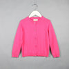 Spring and Autumn Children Clothing Girl Cotton Knit Cardigan Sweater, Kid Size:90cm(Rose Red)