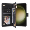 For Samsung Galaxy S25+ 5G Multifunctional Frosted Zipper Wallet Leather Phone Case(Black)