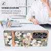 For Samsung Galaxy S25 Ultra 5G Flowers and Plants Series IMD TPU Phone Case with Ring Holder(Green Gardenia)