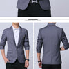 Men Casual Suit Self-cultivation Business Blazer, Size: XXXXL(Gray)