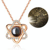 100 Language I Love You Projective Girl Six Pointed Star Pendant Necklace Jewelry