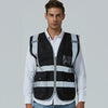 Multi-pockets Safety Vest Reflective Workwear Clothing, Size:XL-Chest 124cm(Black)