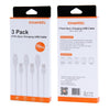 3 PCS HAWEEL 1m High Speed 8 pin to USB Sync and Charging Cable Kit for iPhone, iPad(White)
