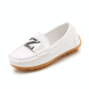 DKF-282 Lightweight Non-slip Dance Bean Shoes Children Leather Shoes, Size: 31(White)