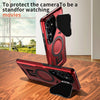 For Samsung Galaxy S25 Ultra 5G Shield Frame Holder MagSafe Phone Case(Red)