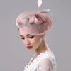Bridal Headwear Retro Style Linen Hat(Milky White)