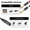 2020Y63 XLR Female to Dual 6.35mm 1/4 TRS Male Y-type Audio Cable, Length:2m(Black)