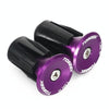 TOSEEK 1 Pair Mountain Bike Handlebar Grips Caps End Plug Aluminum Alloy Bicycle  Bar Ends Plug (Purple)