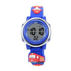 JNEW A380-81447 Children Cartoon Firefighter Waterproof Multifunction Sports LED Electronic Watch(Blue)