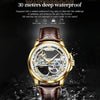 OLEVS 6661 Men Fashion Luminous Waterproof Mechanical Watch(White + Gold)