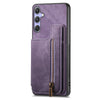 For Samsung Galaxy S25+ 5G Retro Leather Zipper Wallet Back Phone Case(Purple)