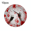 10pcs Halloween Disposable Blood Handprint Tableware Horror Party Decoration, Style: 7 inch Paper Plates