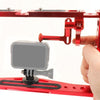 Diving Dual Handheld Grip Bracket Stabilizer Extension Phone Clamp Camera Rig Cage Underwater Case for GoPro HERO9 /8 /7, Colour: Red Bracket + Shutter