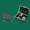 HN-002 Travel Mini Portable PU Ear Stud Jewelry Storage Box(Blue)