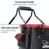 Thickened Multifunctional Folding Live Fish Box Fishing Bucket, Size:45 cm (with Handle and Side Pocket)(Black)
