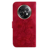 For Realme 13+ Global Lily Embossed Leather Phone Case(Red)