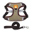 Reflective Dog Harness Brown S | Suede Chest Strap Lead | BL-867
