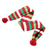 Christmas Dog Scarf, Red & Green Stripes, XS - Winter Pet Accessory