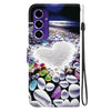 For Samsung Galaxy A16 Crystal Texture Colored Drawing Leather Phone Case(Heart Shaped)