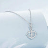 S925 Sterling Silver Plated with Platinum Anchor Pendant Necklace(BSN393)