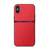 For iPhone XS Max Litchi Leather Magnetic Full Coverage Shockproof Phone Case(Red)