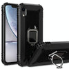 For iPhone X / XS Carbon Fiber Protective Case with 360 Degree Rotating Ring Holder(Black)