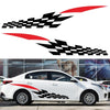 2 PCS/Set D-538 Checkered Totem Pattern Car Modified Decorative Sticker(Black+Red)