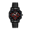 SANDA 5009 Business Fashion Three Eye Six Needle Casual Leather Waterproof Men Quartz Watch(Black)