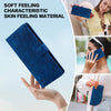 For Redmi 11A / 12C Lace Floral Embossed Magnetic Buckle PU Phone Case With Wrist Strap(Blue)