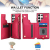 For Samsung Galaxy S23 Ultra 5G Double Flap Zipper RFID Leather Phone Case with Short Lanyard(Red)