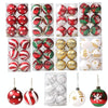 6pcs/pack 6cm Painted Christmas Ball Decoration Props(Red and White Spiral Stripes)