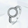 2 PCS Alloy Lucky Circle Diamond Halo Rings, Ring Size:8(Black)